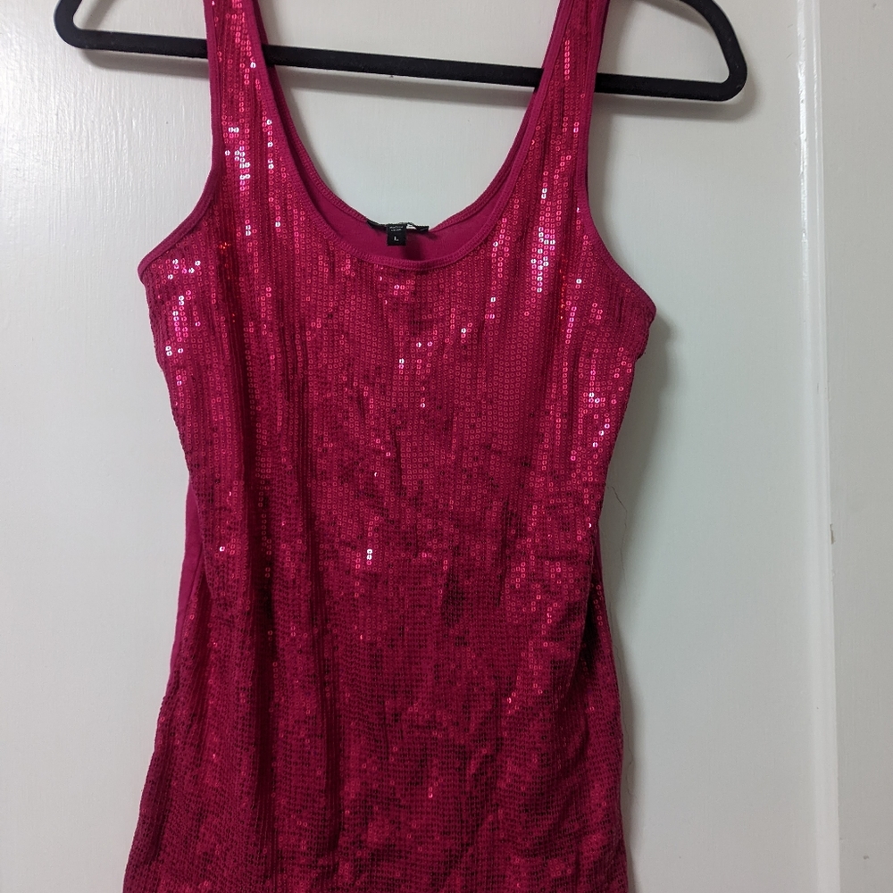 Size L Pink Sequin Tank Top